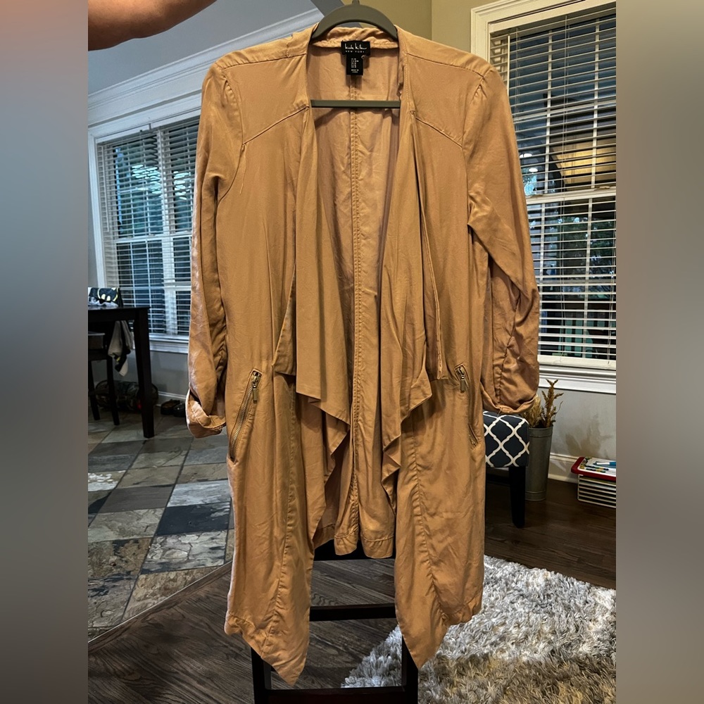 Tan Jacket, lightweight, Nicole Miller New York, Size M